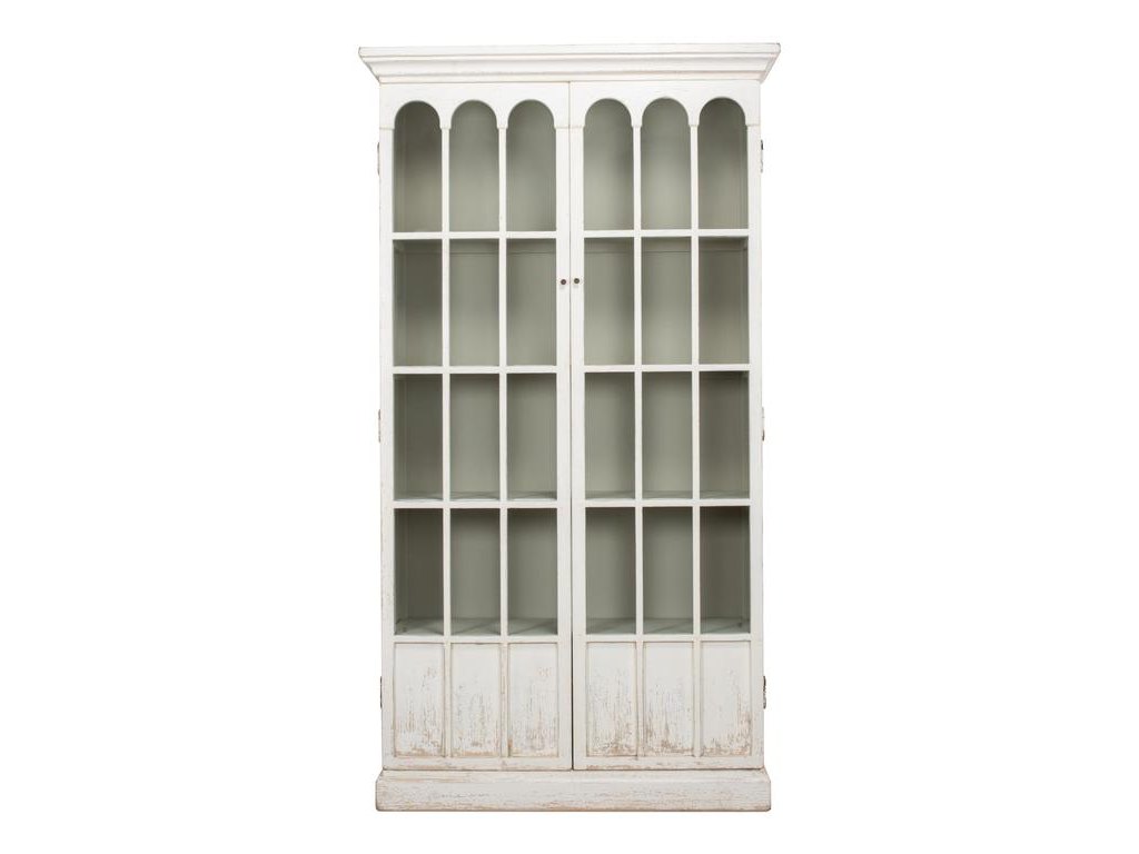 Edgar Allan White Glass Bookcase - Ornate Home