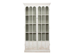 Edgar Allan White Glass Bookcase - Ornate Home