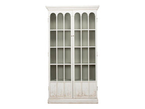 Edgar Allan White Glass Bookcase - Ornate Home