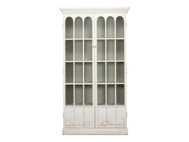 Edgar Allan White Glass Bookcase - Ornate Home