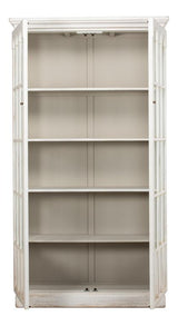 Edgar Allan White Glass Bookcase - Ornate Home