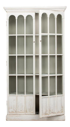 Edgar Allan White Glass Bookcase - Ornate Home