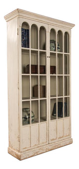 Edgar Allan White Glass Bookcase - Ornate Home