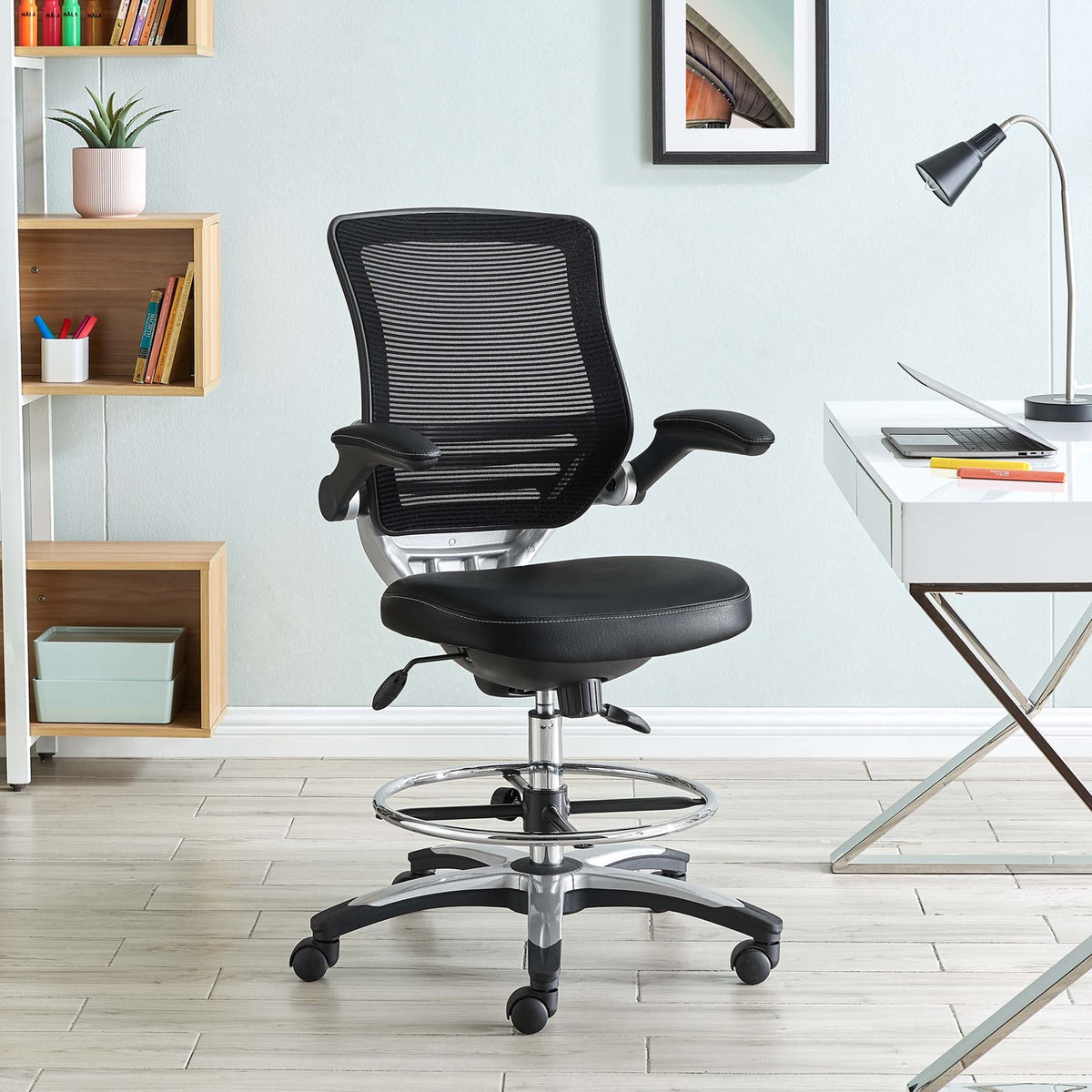 Edge Black Drafting Chair - Ornate Home