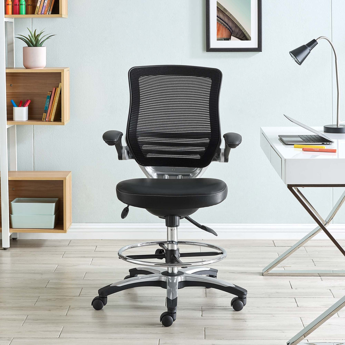 Edge Black Drafting Chair - Ornate Home