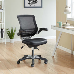 Edge Black Vinyl Office Chair - Ornate Home