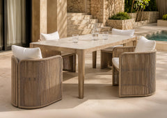 Edgeport Warm Shale Outdoor Dining Table - Ornate Home