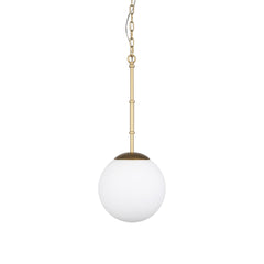 Edie Brushed Gold Metal with Frosted Glass Globe 1-Light Pendant - Ornate Home