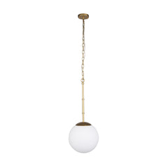 Edie Brushed Gold Metal with Frosted Glass Globe 1-Light Pendant - Ornate Home