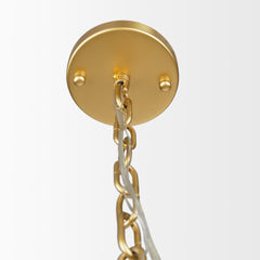 Edie Brushed Gold Metal with Frosted Glass Globe 1-Light Pendant - Ornate Home