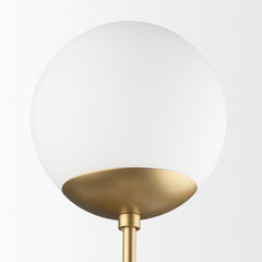 Edie Brushed Gold Metal with Frosted Glass Globes 2-Light Wall Sconce - Ornate Home