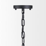 Edie Matte Black Metal with Frosted Glass Globe 1-Light Pendant - Ornate Home