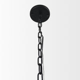 Edie Matte Black Metal with Frosted Glass Globe 1-Light Pendant - Ornate Home