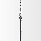 Edie Matte Black Metal with Frosted Glass Globe 1-Light Pendant - Ornate Home
