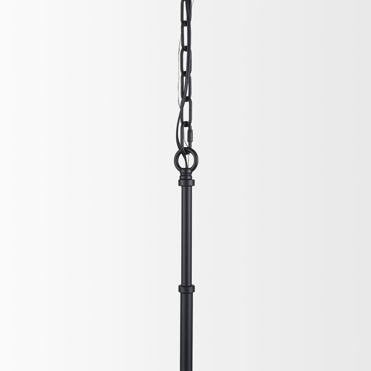 Edie Matte Black Metal with Frosted Glass Globe 1-Light Pendant - Ornate Home