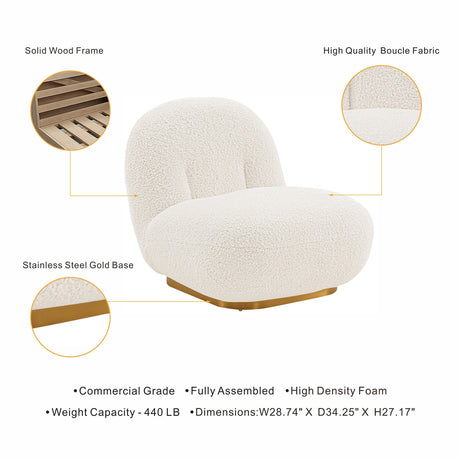 Edina Accent Chair in White - Ornate Home