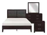 Edina Black/Cherry 4-piece Queen Bedroom Set - Ornate Home