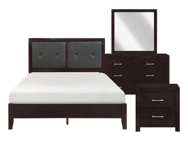 Edina Black/Cherry 4-piece Queen Bedroom Set - Ornate Home