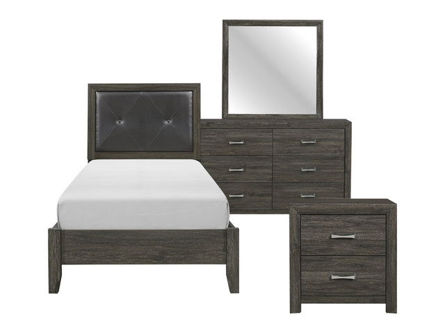 Edina Dark Gray 4-piece Twin Bedroom Set - Ornate Home