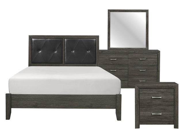 Edina Dark Gray/Black 4-piece Queen Bedroom Set - Ornate Home