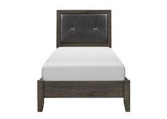 Edina Dark Gray/Black 5-Piece Twin Bedroom Set - Ornate Home