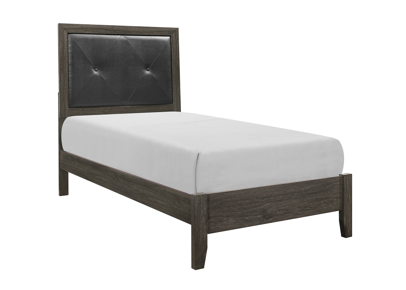 Edina Dark Gray/Black 5-Piece Twin Bedroom Set - Ornate Home
