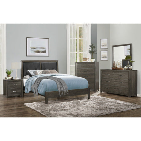 Edina Dark Gray/Black California King Bed - Ornate Home