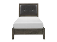 Edina Dark Gray/Black Twin Bed - Ornate Home