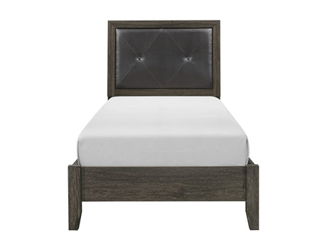 Edina Dark Gray/Black Twin Bed - Ornate Home