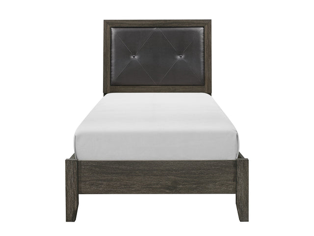 Edina Dark Gray/Black Twin Bed - Ornate Home