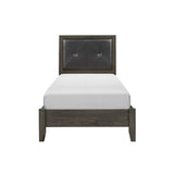 Edina Dark Gray/Black Twin Bed - Ornate Home