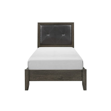 Edina Dark Gray/Black Twin Bed - Ornate Home