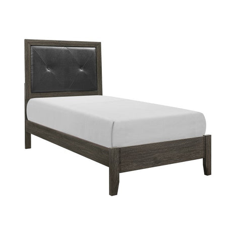 Edina Dark Gray/Black Twin Bed - Ornate Home