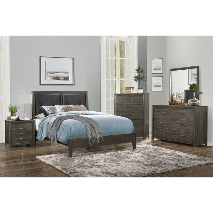 Edina Dark Gray Queen Bed - Ornate Home