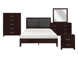 Edina Espresso/Black 5-Piece Queen Bedroom Set - Ornate Home