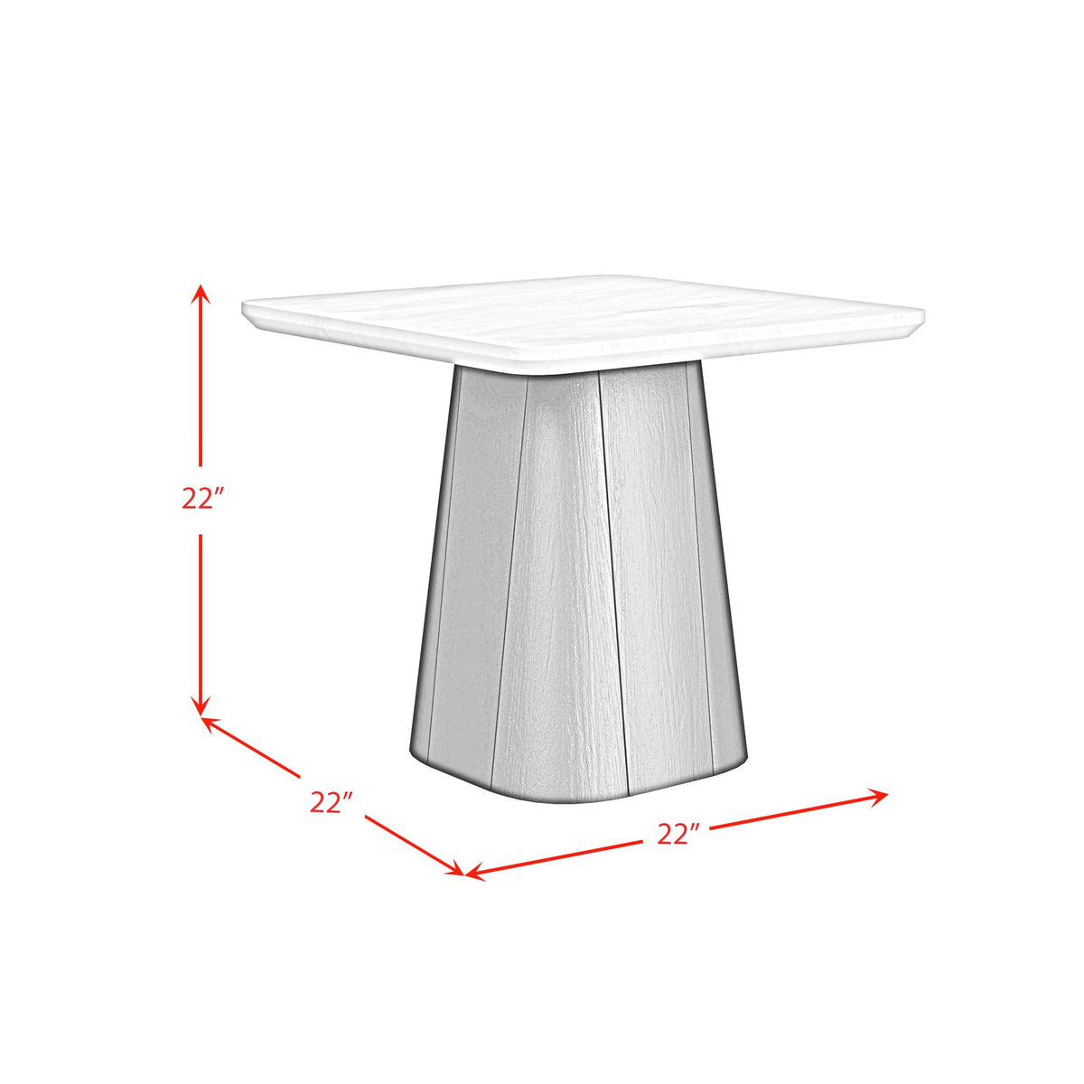 Edison White/Black End Table