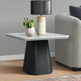 Edison White/Black End Table