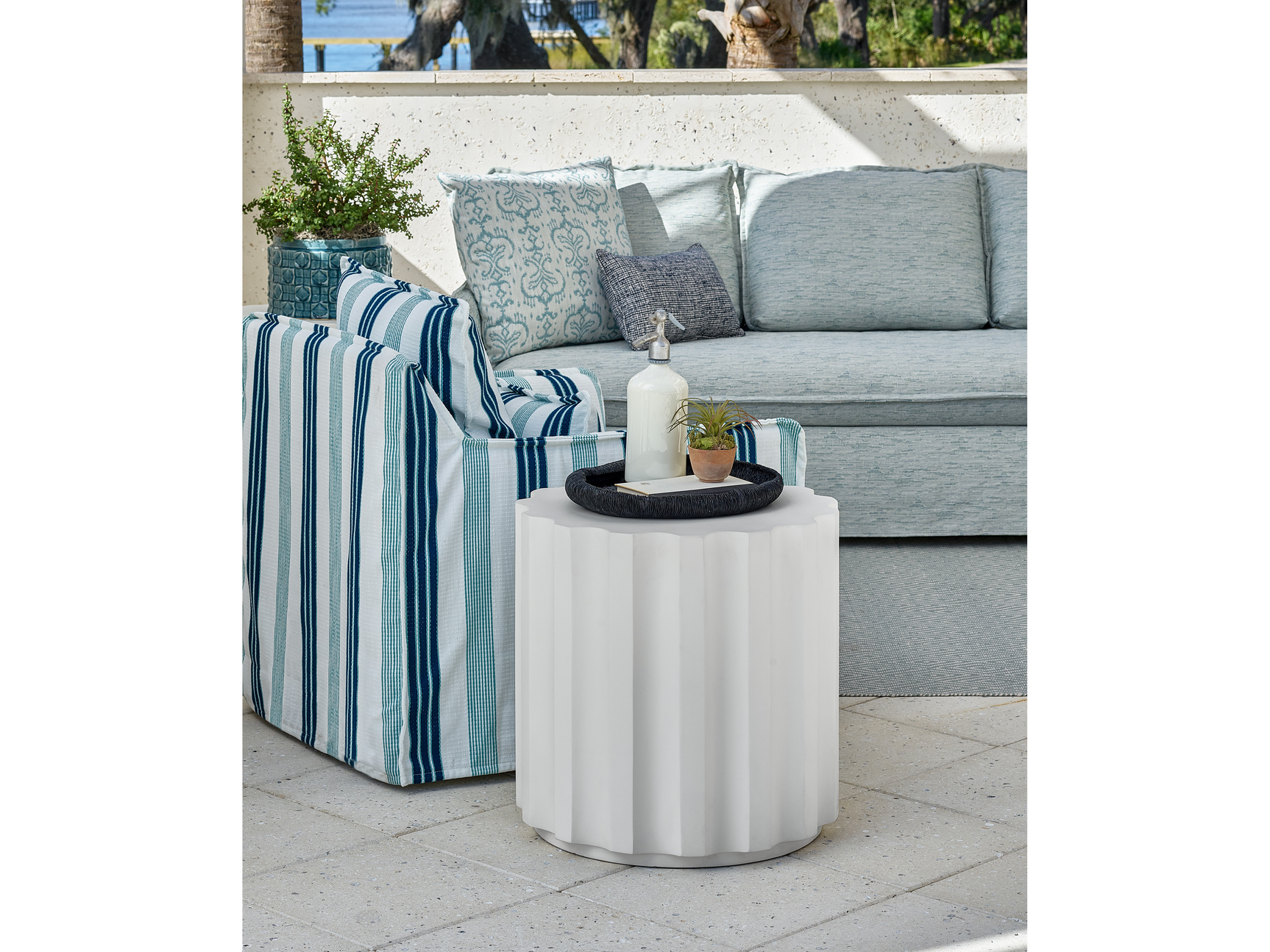 Edisto Abaco White Side Table - Ornate Home