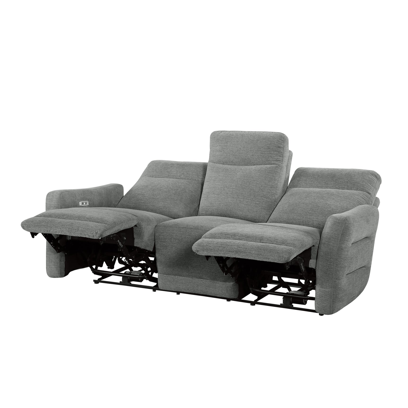 Edition Dove Gray Power Reclining Sofa and Loveseat - Ornate Home