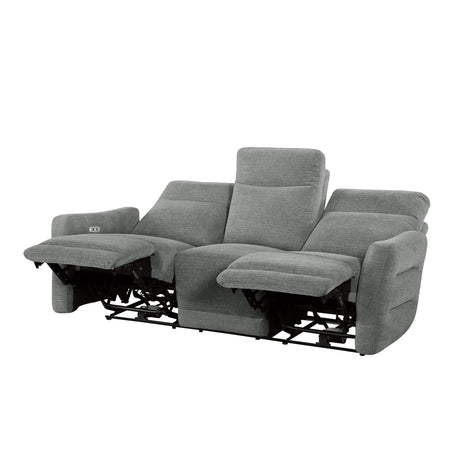 Edition Dove Gray Power Reclining Sofa and Loveseat - Ornate Home