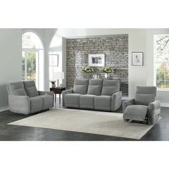 Edition Gray Power Double Reclining Loveseats - Ornate Home