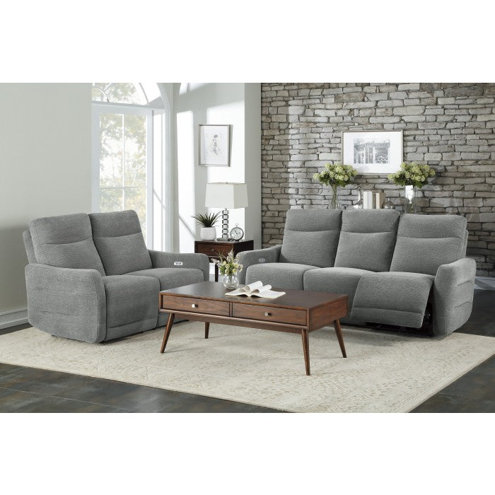 Edition Gray Power Double Reclining Loveseats - Ornate Home