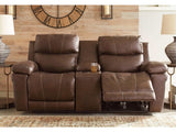 Edmar Chocolate Power Reclining Loveseat (Online Special Price) - Ornate Home