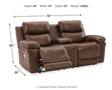 Edmar Chocolate Power Reclining Loveseat (Online Special Price) - Ornate Home