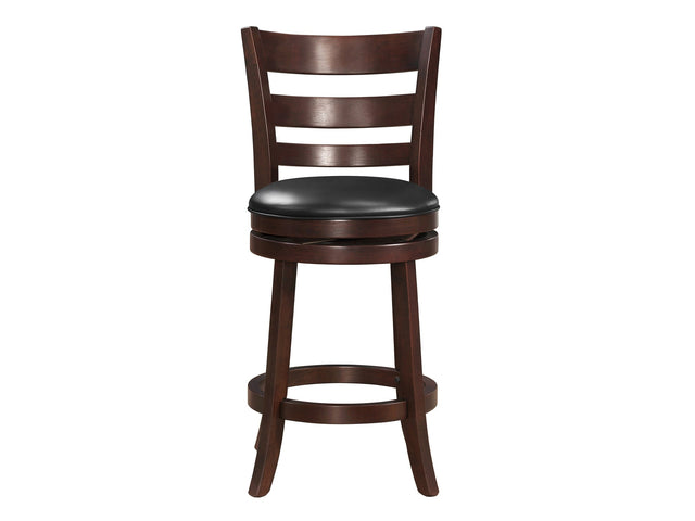 Edmond Dark Cherry Swivel Counter Height Chair (Set of 2) - Ornate Home