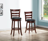 Edmond Dark Cherry Swivel Counter Height Chair (Set of 2) - Ornate Home