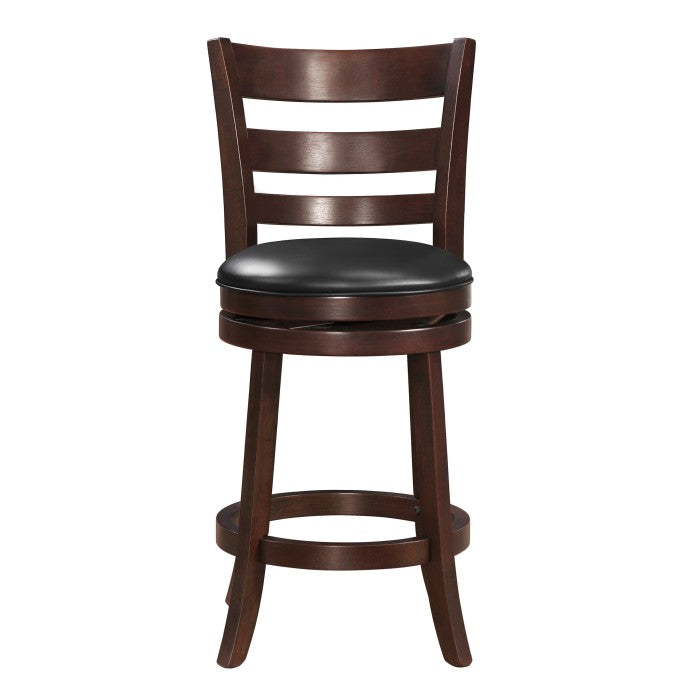 Edmond Dark Cherry Swivel Counter Height Chair (Set of 2) - Ornate Home