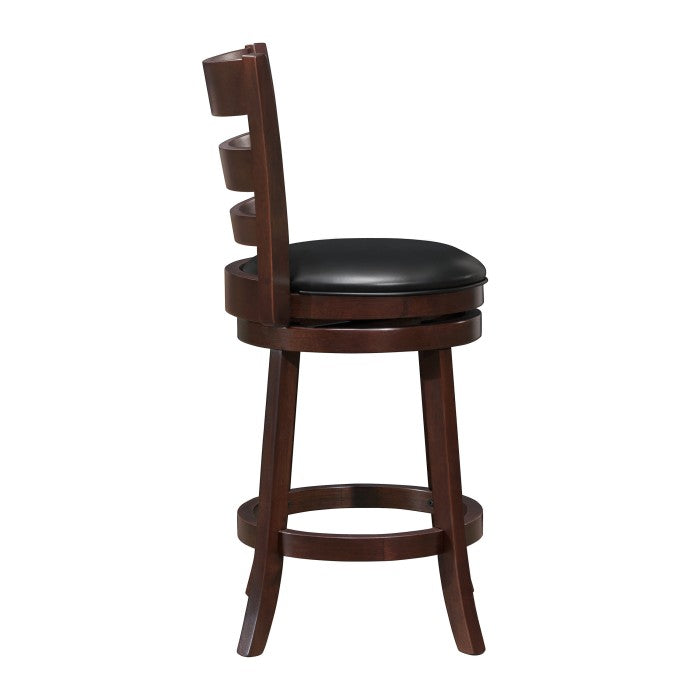 Edmond Dark Cherry Swivel Counter Height Chair (Set of 2) - Ornate Home