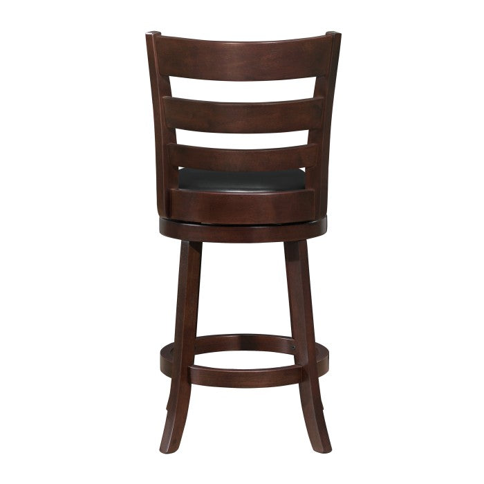 Edmond Dark Cherry Swivel Counter Height Chair (Set of 2) - Ornate Home