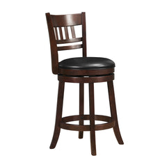 Edmond Dark Cherry Swivel Counter Height Chair (Set of 2) - Ornate Home